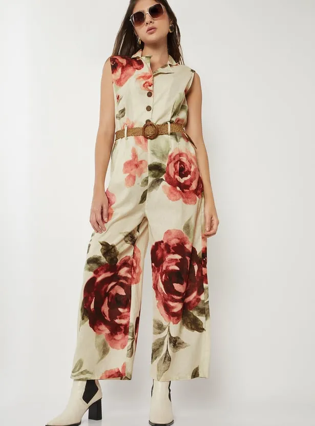 Women Floral Print Ethnic Jumpsuit